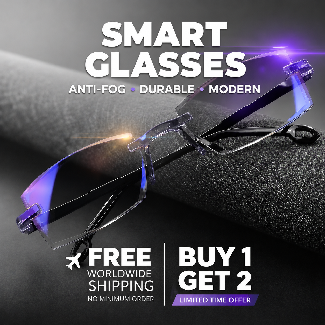 Smart Prescription Glasses - Ultra Maxx TR90 - Buy 1 Get 2