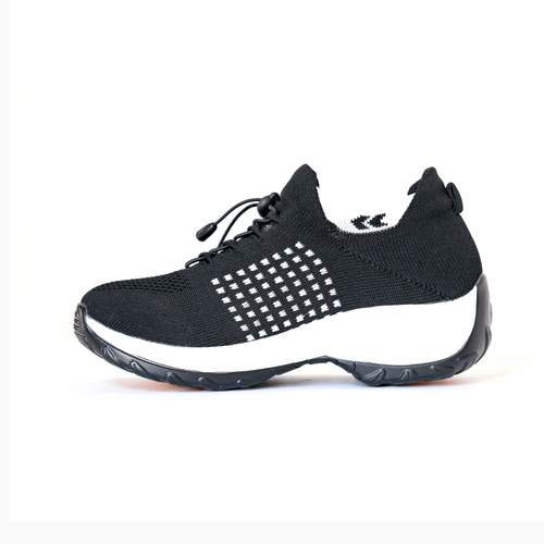 Ortho Stretch Cushion Shoes - Black White - ComfortWear